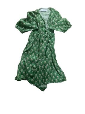 ZARA Green Girls Dress with Flower Design Size 6